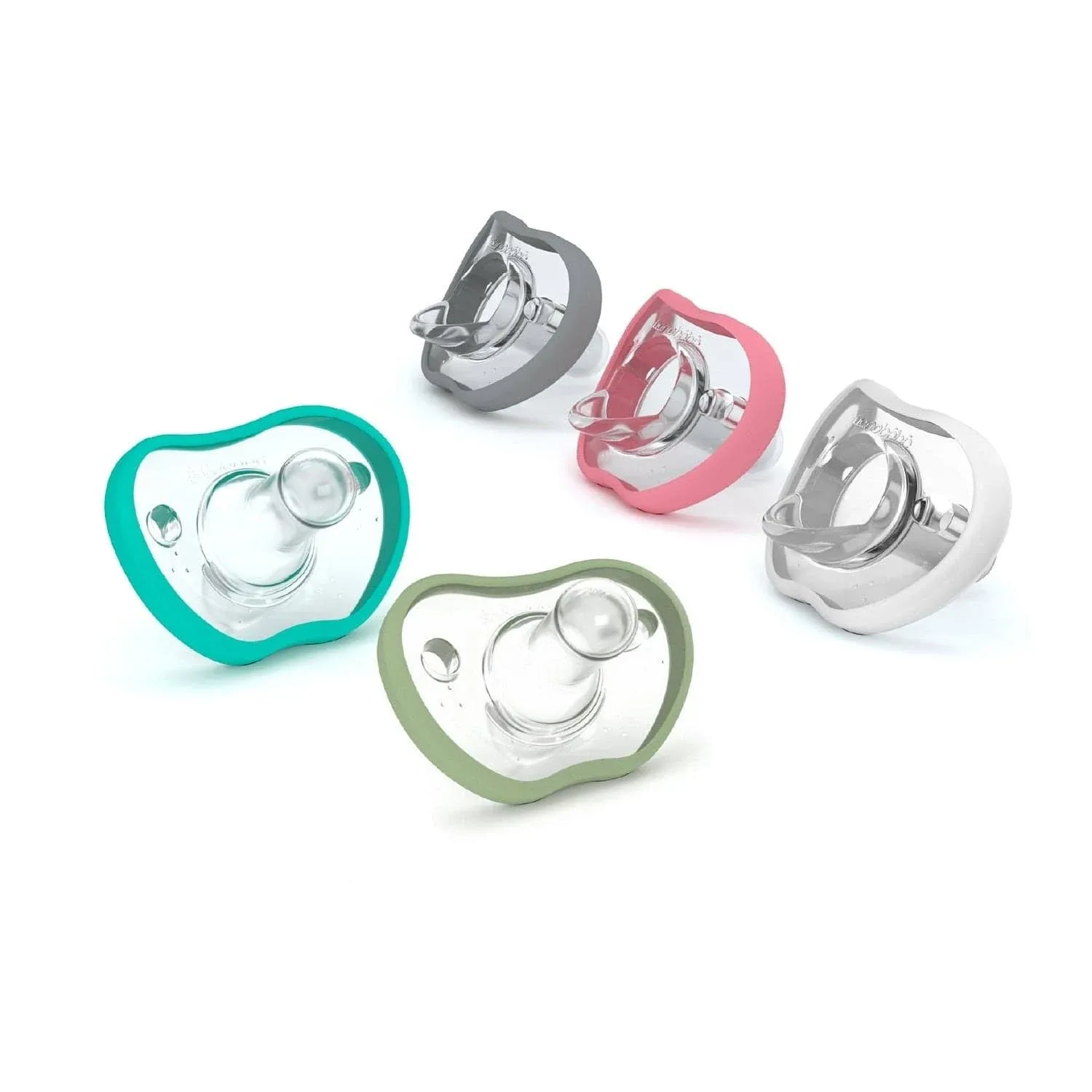 Nanobébé US Flexy Pacifiers, Pink-White / 3+ Months / 4-Pack