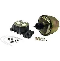 Dual 7 Inch Brake Booster Master Cylinder Combo, 1 Inch Bore