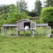 Rabbit Hutch Indoor Outdoor Bunny Cage with Large Run,Chicken Coop Wooden Small 