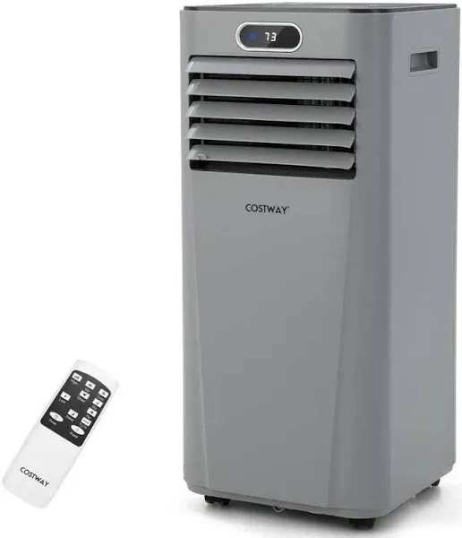 8000BTU 3-in-1 Portable Air Conditioner with Remote Control-Gray