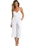 La Blanca Seaside V-Neck Cover-Up Jumpsuit in White