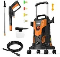 Rock&rocker Upgraded 1750psi Pressure Washer 2.5gpm Portable Electric Power Washer with 360 Spinner Wheels