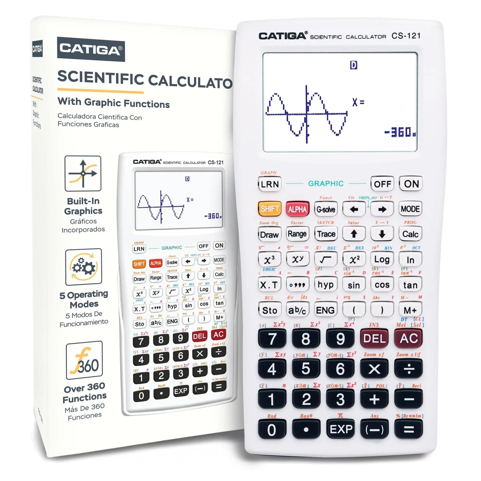 Scientific Calculator with Graphic Functions - Multiple Modes with Intuitive Interface - Perfect for Beginner and Advanced Courses, High School or College