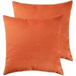 Orange Decorative Throw Pillow Cover for Sofa Couch Bedroom Car Cotton Linen ...