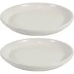 Glazed Ceramic Planter Saucers - 9&#034; - Pearl - Set of 2 by Sunnydaze