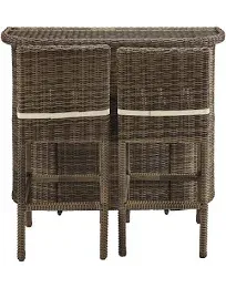 Crosley Furniture Bradenton 3Pc Outdoor Wicker Bar Set