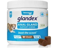 Glandex Anal Gland Soft Chew Treats with Pumpkin for Dogs 60ct Peanut Butter Che