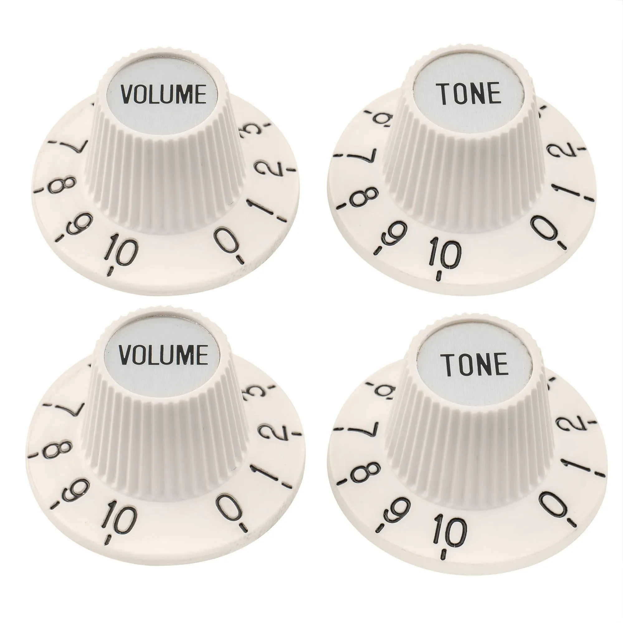 Musiclily Pro Aged White Inch Hat 2 Volume 2 Tone Guitar Amp Effect Pedal Knobs