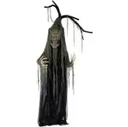 Haunted Hill Farm 75-in Talking Lighted Animatronic Tree Free Standing Decoration Life Size Statue