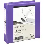 Office Depot Heavy-Duty View 3-Ring Binder, 2" D-Rings, Purple