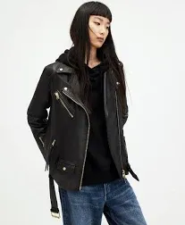 Allsaints Women's Billie Oversized Leather Biker Jacket