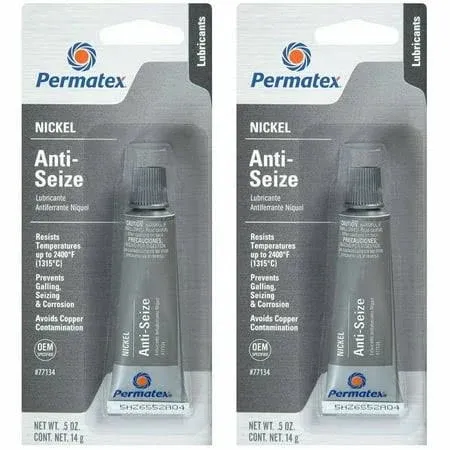 Permatex 77134 Nickel Anti-Seize Lubricant, 0.5 oz Tube - 2 Pack, Men's, Size: One Size