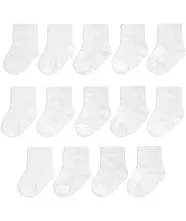 Baby 14-Pack Grow &amp; Fit Flex Zones Cotton Stretch Socks - Unisex Girls Boys 0...