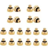 20 Pack Brass Misting Nozzles Replacement Heads Low Pressure Atomizing Misting S