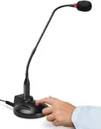 VEC GN-USB-PT Professional 18 inch uni-directional noise canceling gooseneck Push-to-Talk (PTT) microphone with USB plug