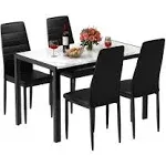 DKLGG 5-Piece Faux Marble Dining Table Set for 4