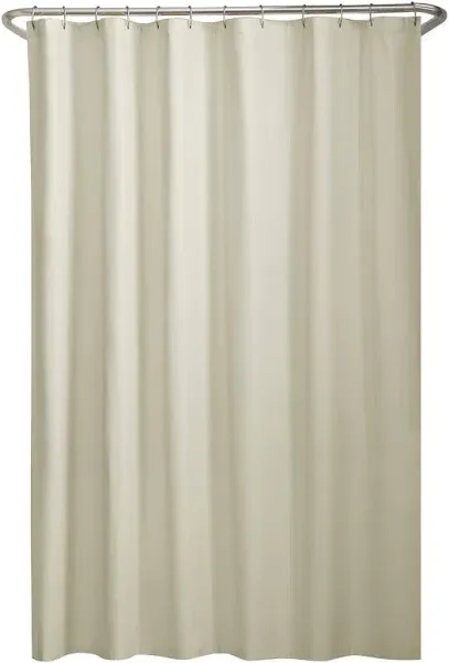 70 in. x 72 in. Water Repellent Fabric Shower Curtain Liner in White