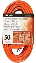 Woods 14/3 Outdoor Multi-Outlet Extension Cord