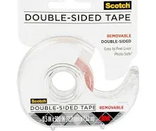 Scotch Tape Double Sided Removable, 1/2 in x 300 in, 1/Pack, Removable and Double Sided (2002-CFT)