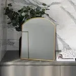 Metal Framed Standing Mirror Brass Finish