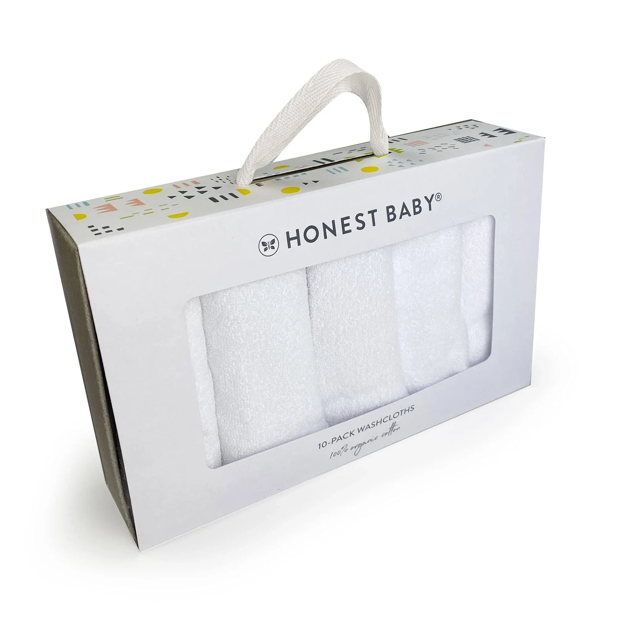 Honest Baby Clothing 10-Pack Organic Cotton Baby-Terry Wash Cloths