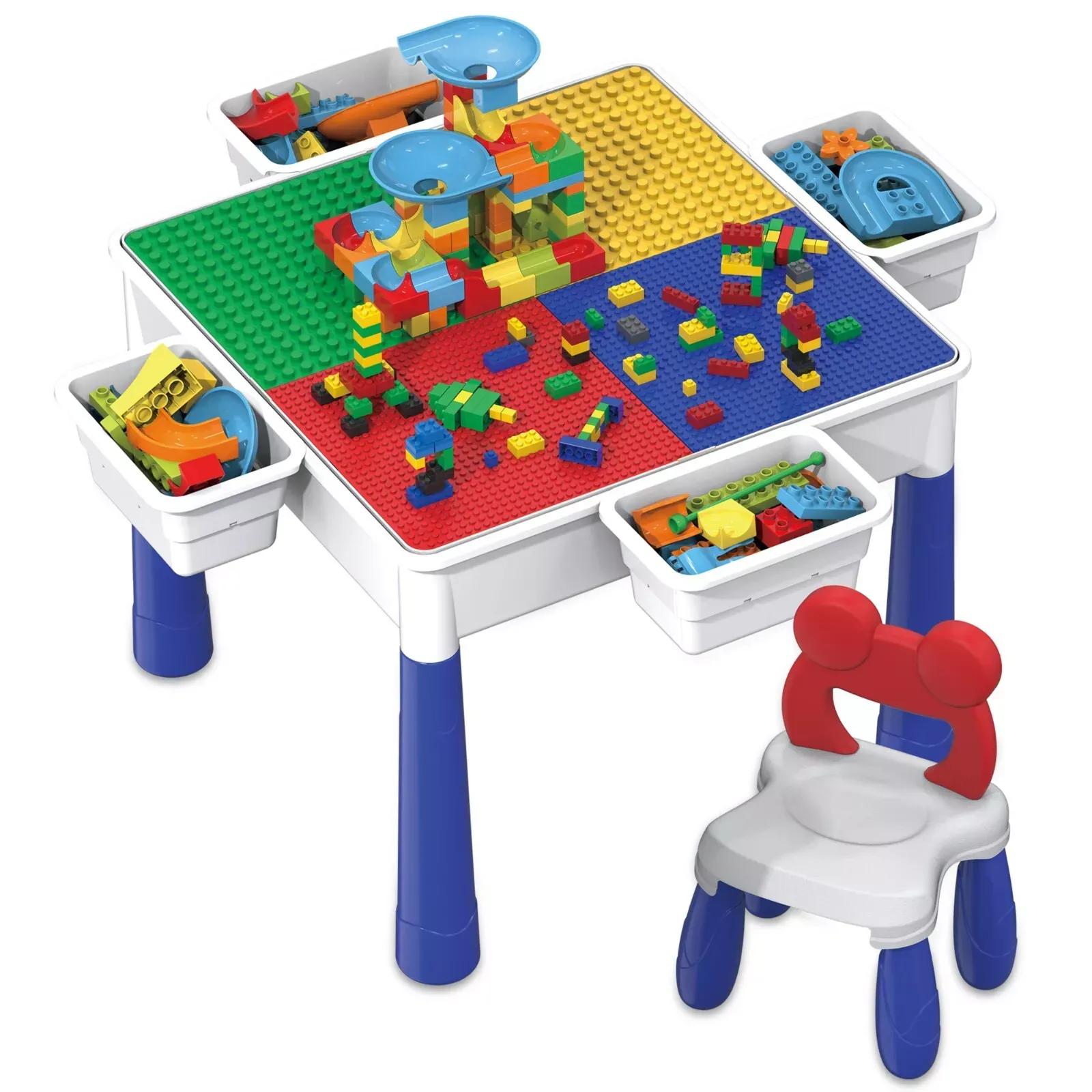 PicassoTiles Large Building Blocks Activity Center Table & Chair Set