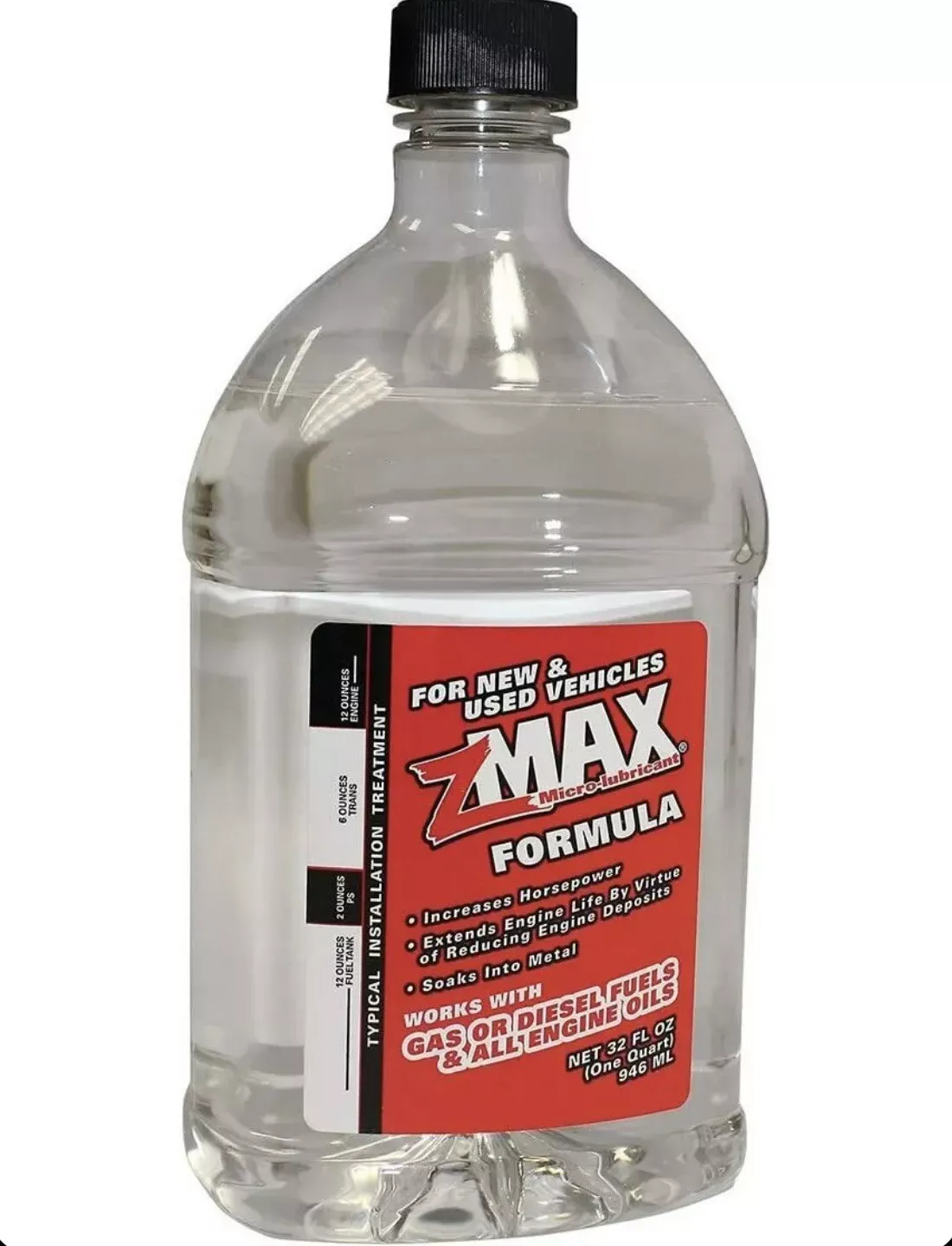 zMAX 58-032 - Multi-Purpose Formula Treatment for Engine, Fuel, Transmission & Power Steering - Reduces Carbon Build-Up - Lubricates Metal - Improves Gas/Diesel Performance - 32 oz. Quart - 2 Pack