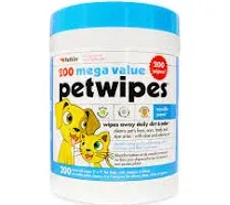 Petkin Extra Mega Value Petwipes Grooming Wipes for Dog & Cats