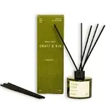 Craft & Kin Reed Diffuser Set for Home with Mayan Copal Scent, Green