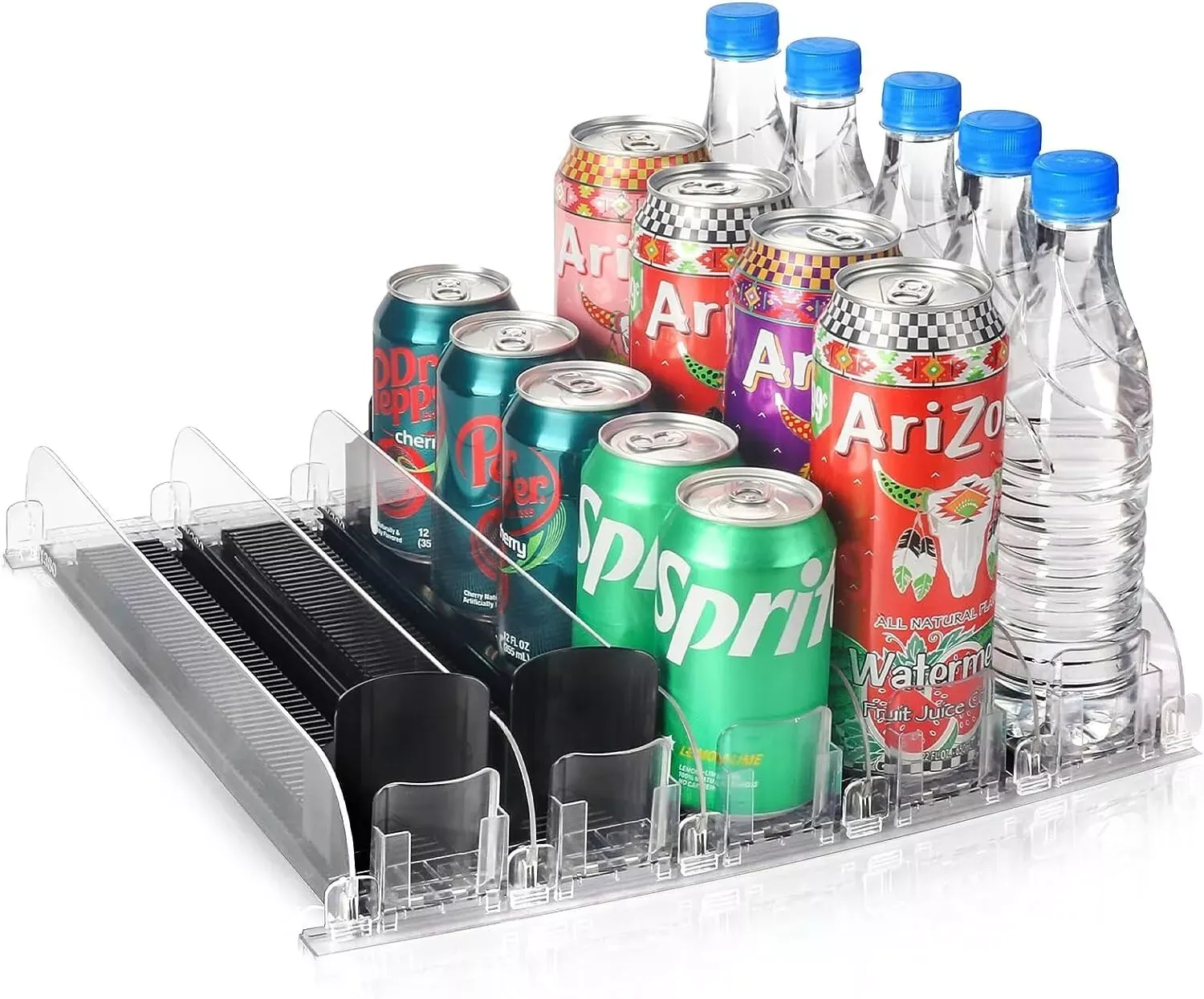 5 Drink Organizer for Fridge, Self-Pushing Soda Can Dispenser for Refrigerator