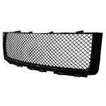 Spec-D Tuning Glossy Black ABS Mesh Front Bumper Grille Compatible with 2007-2013 GMC Sierra 1500 Light Duty Truck