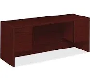 HON 10500 Series Kneespace Credenza with 3/4-Height Pedestals, 72w x 24d x 29.5h, Mahogany