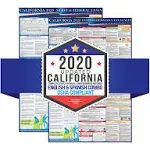 2024 California State and Federal Labor Laws Poster - Spanish English - All in One Required Compliance Posting 24" x 36" - Laminated (Combo)