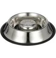 Neater Pet Brands Stainless Steel Slow Feed Bowl - Non-Tip & Non-Skid - Stops Dog Food Gulping, Bloat, Indigestion, and Rapid