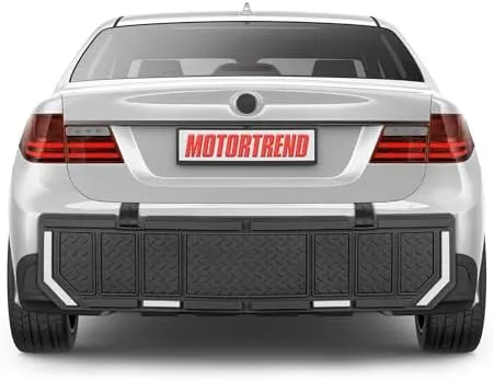 Motor Trend Heavy-Duty Rear Bumper Guard - High Visibility, Easy Install for Car