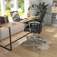 Natsukage Office Chair Mat 36&#034; Round x 1/4&#034; Thick Tempered Glass Carpet Mats