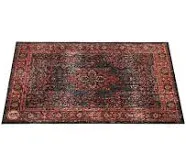 DRUMnBASE Vintage Persian Style Stage Rug Black Red 4.26 x 3 ft.