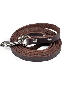 Leather Dog Leash - Genuine Material Leather Leash for All Pet Sizes - Leather L