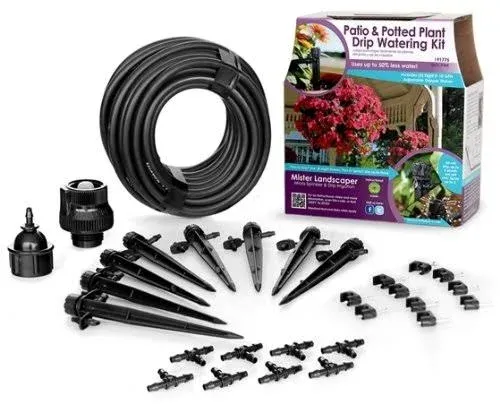 Mister Landscaper Patio &amp; Potted Plant Drip Watering Kit - Brand New In Box