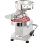 KoolMore Burger Press Patty Maker for 6” Hamburgers, Stainless-Steel Manual Forming Machine for Personal and Commercial Foods, Heavy Duty Processor, Includes Pattie Papers (CHM-6), Silver