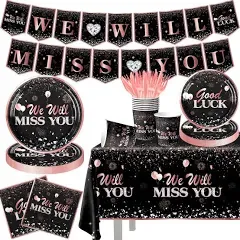 We Will Miss You Decorations Retirement Plates Set