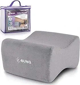 Knee Pillow & Leg Pillow for Hip, Back, Leg, Knee Pain Relief - Ideal for Side Sleepers, Pregnancy and Right Spine Alignment â€“Memory Foam Wedge Contour with Washable Cover