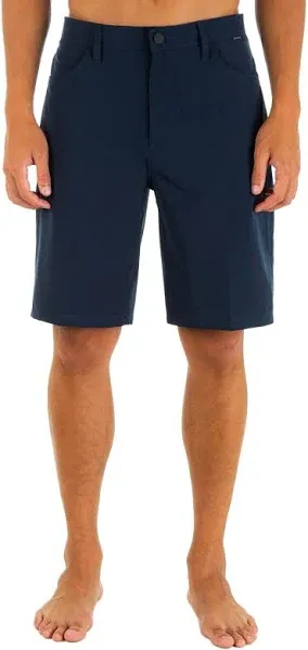 Hurley Men&#039;s Seaview Blue Short All Day Hybrid 4-Way Stretch Walk Short (S04)