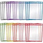 Dry Erase Pocket Sleeves 30 Count Crystal Clear by Better Office Products Oversized 10.25" x 13.75" Heavy Duty Dry Erase Pocket Sheet