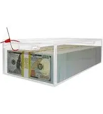 Nadex Coins Ncc1-1126 Clear Acrylic Cash Box With Slipping Cover