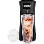 Homecraft Iced Coffee Maker with Insulated Tumbler & Straw - Black