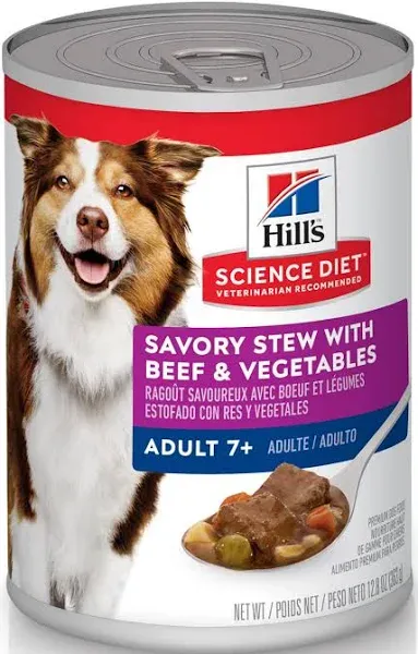 Hill's Science Diet Adult 7+ Savory Stew with Beef & Vegetables Wet Dog Food