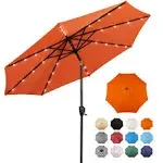 Sun-Ray 9-ft Steel Orange Market Patio Umbrella with Lights