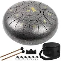 Steel Tongue Drum 10 Inches 11 Notes - Percussion Instruments - HandPan Tank ...