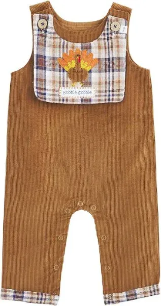 Mud Pie Thanksgiving Longall &amp; Reversible Turkey Bib 0-3M 3-6M 6-9M 9-12M 12-18M